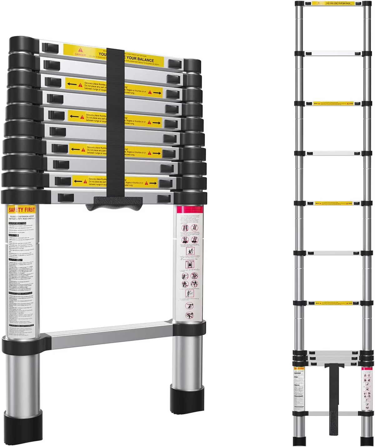 10.5ft Aluminum Telescoping Ladder with Hook R119083