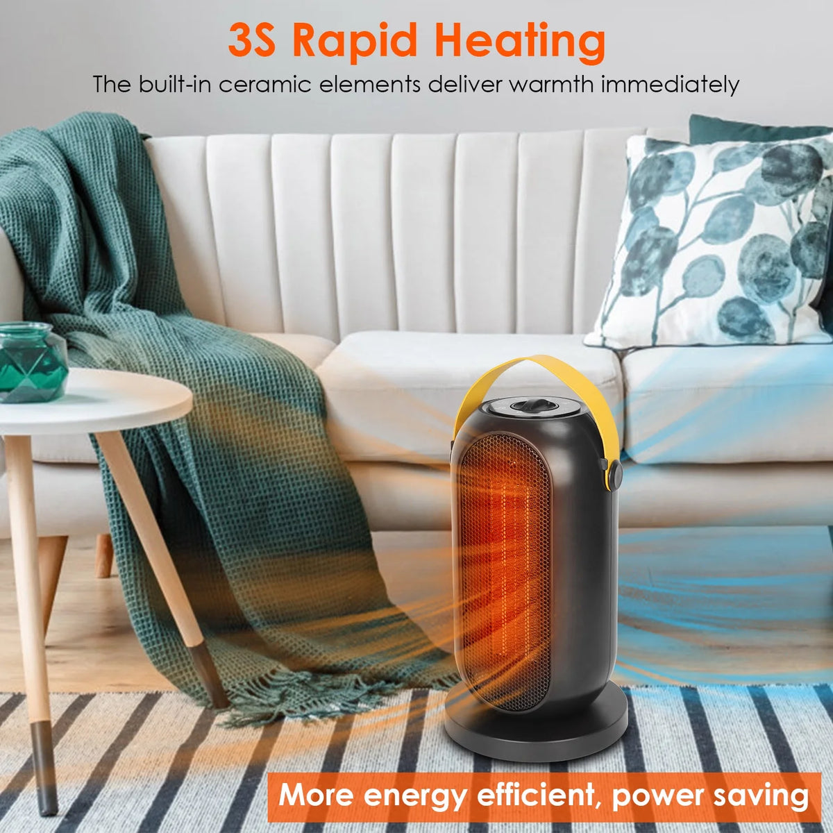 1200W PTC Ceramic Oscillating Space Heater O71963
