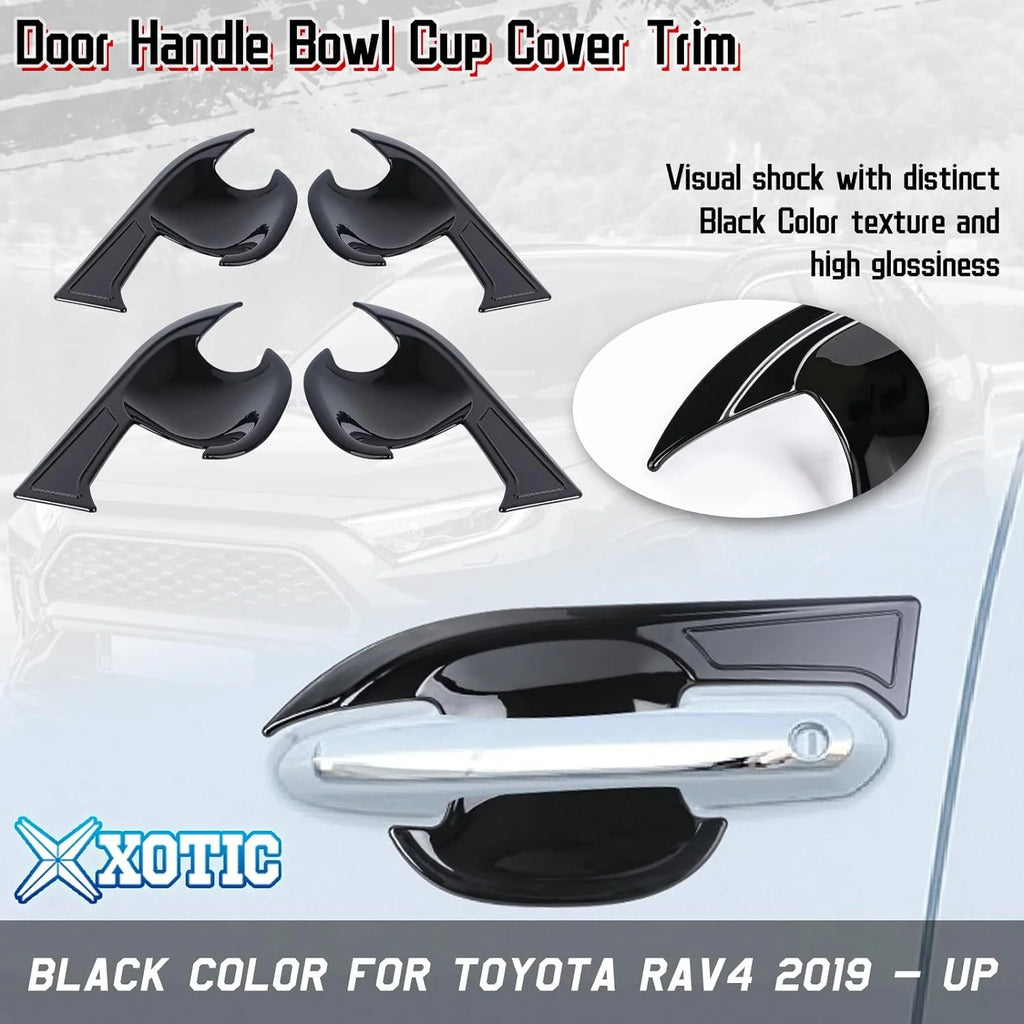 Glossy Black Exterior Door Handle Bowl Cover Trim Z65017