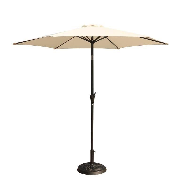 9 Feet Pole Umbrella with Carry Bag and Base - Crème P221893