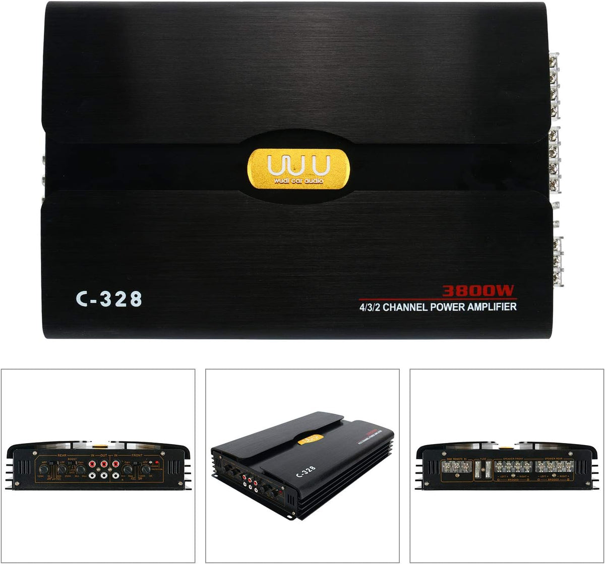 12V 4 Channel Car Audio Amplifier Aluminum Alloy Pack of 2 P141104