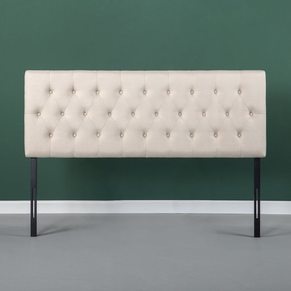 Upholstered Metal Headboard Taupe Full B91296