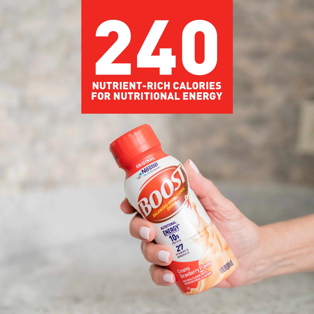 Creamy Strawberry Nutritional Drink, 10 g Protein, 15 - 8 fl oz Bottles N91173