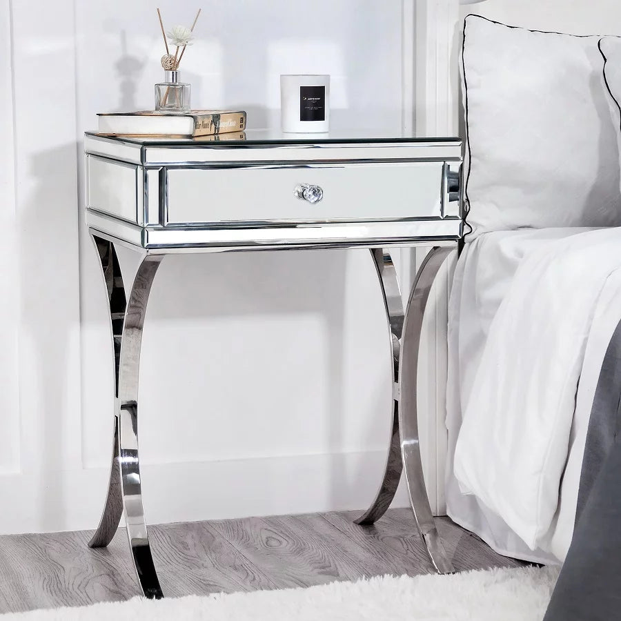 24'' Mirrored End Table with Drawer T69153