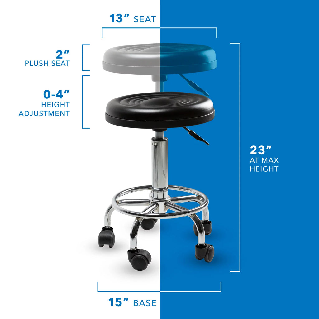 Adjustable Swivel Chair with Wheels and Leather Cushion N11380