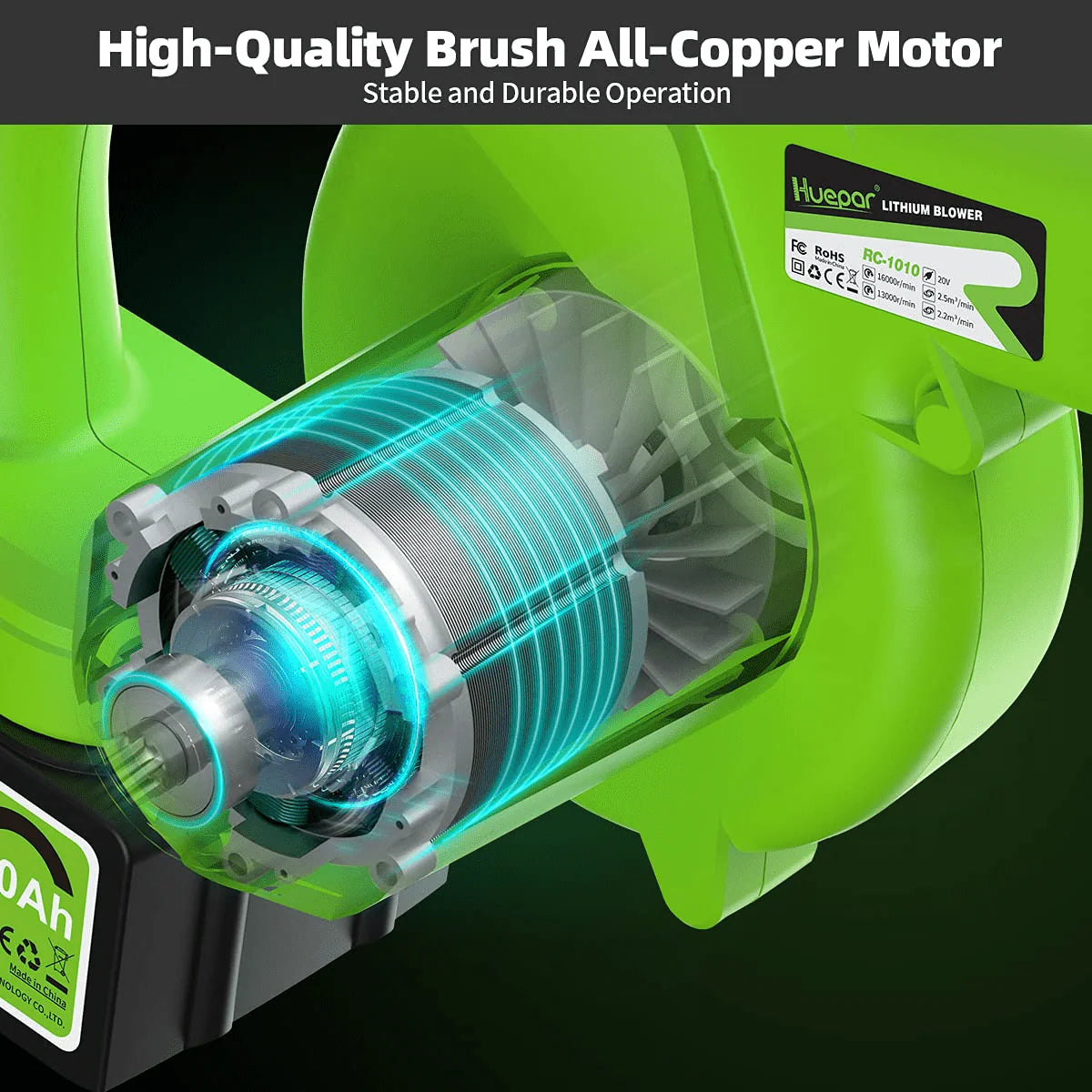 21V Cordless Leaf Blower 135MPH 321CFM 6 Speed with 4.0Ah Li-ion Battery F562