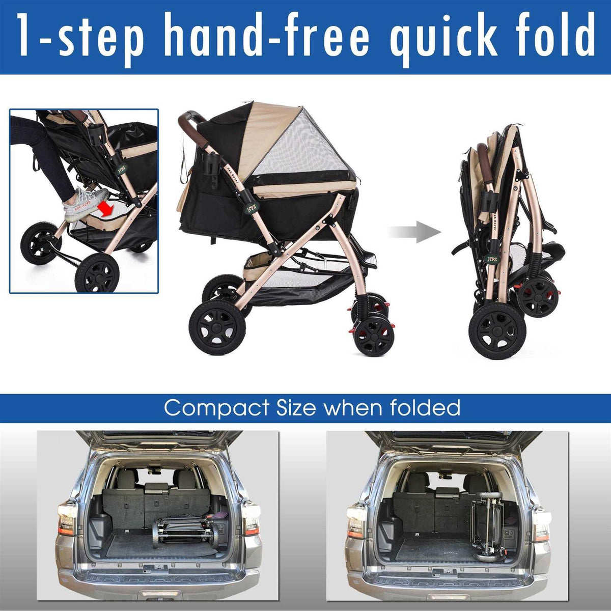 Extra Long Pet Stroller Y450