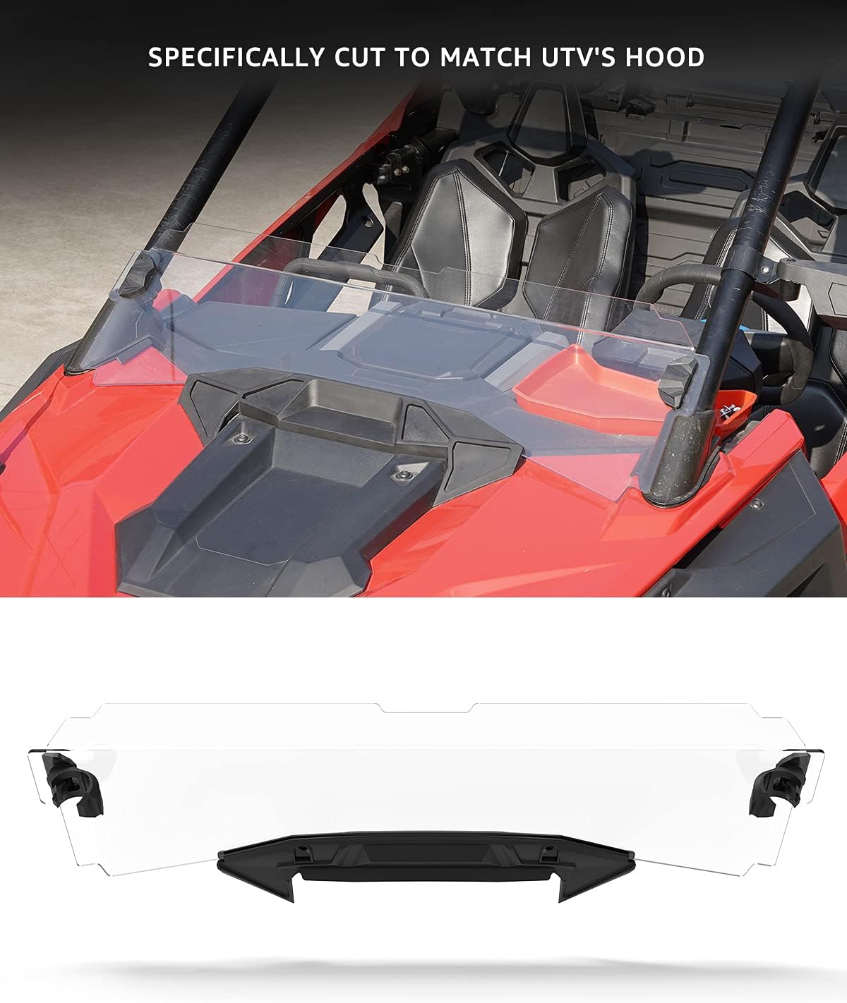 Half Windshield Clear Hard Coat Compatible with Polaris RZR PRO XP 4 E68865